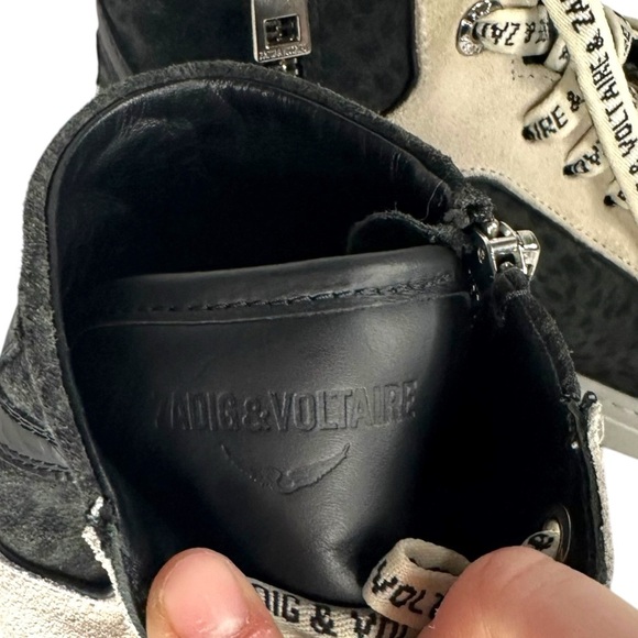 Zadig & Voltaire ZV1747 High Flash Sneakers Size 39 - Picture 3 of 10